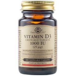 Solgar Vitamin D3 1000Iu Chewing 100 Tabs (Φράουλα - Μπανάνα)